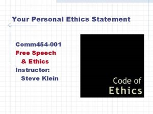 Ethics personal statement