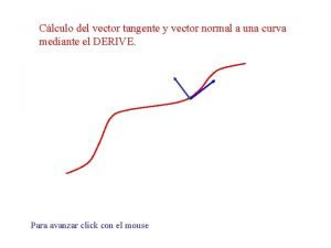 Clculo del vector tangente y vector normal a