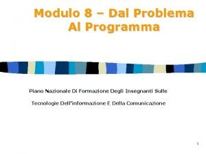 Dal problema al programma