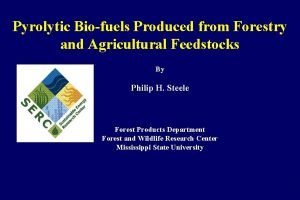 Pyrolytic Biofuels Produced from Forestry and Agricultural Feedstocks