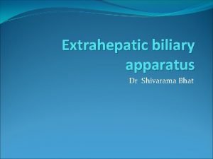 Extrahepatic biliary apparatus Dr Shivarama Bhat functions Collects