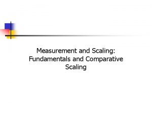 Nominal scales Nominal scales