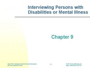 Interviewing Persons with Disabilities or Mental Illness Chapter