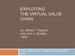 Exploiting the virtual value chain