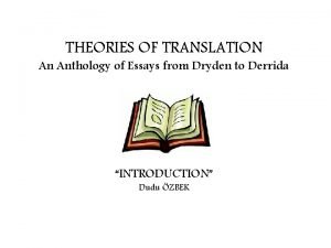 Dryden three types of translation