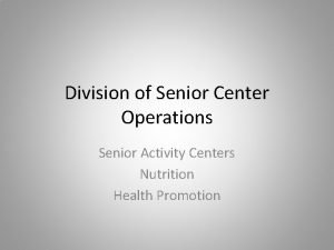 Loffler senior center