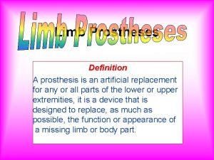 Prosthetic limb meaning
