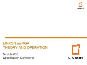 LINXON my RGA THEORY AND OPERATION Module 600