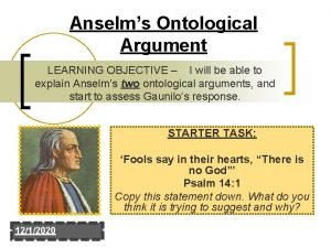 Gaunilo's response to anselm's ontological argument Gaunilo's response to anselm's ontological argument