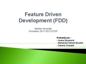 Feature Driven Development FDD Gestion de projet Promotion