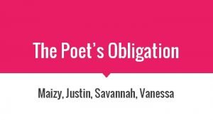 The poet's obligation analysis