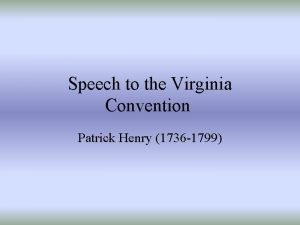 Metaphors in speech to the virginia convention