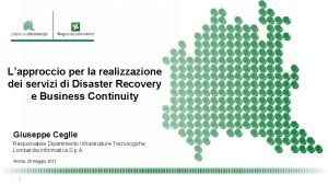 Disaster recovery lombardia
