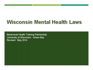 Behavioral health training partnership