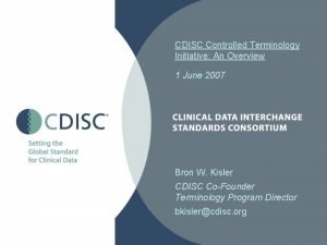 Cdisc controlled terminology codelist