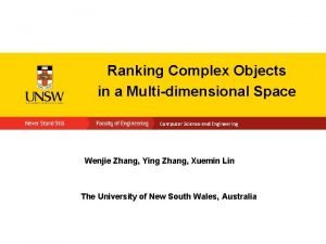 Ranking Complex Objects in a Multidimensional Space Computer