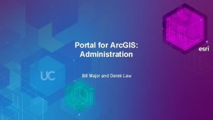 Portal for Arc GIS Administration Bill Major and