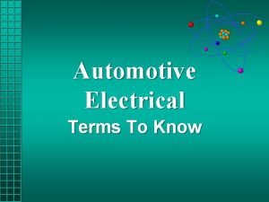 Electrician terms to know Electrician terms to know