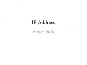 Aturan pemberian ip address