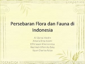 Persebaran Flora dan Fauna di Indonesia Ali Zainal