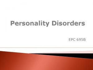 Nos personality disorder