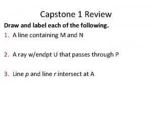 Capstone 1 Review Draw and label each of