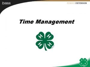 Time management objectives