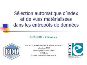 Slection automatique dindex et de vues matrialises dans