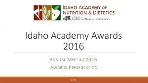 Idaho academy of nutrition and dietetics