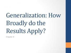 Sample generalization