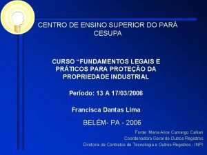 CENTRO DE ENSINO SUPERIOR DO PAR CESUPA CURSO
