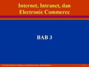 Internet Intranet dan Electronic Commerce BAB 3 2001