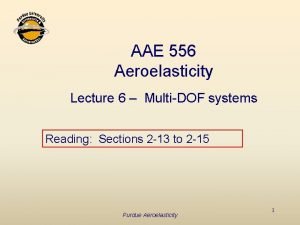 AAE 556 Aeroelasticity Lecture 6 MultiDOF systems Reading