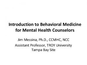 Behavioral medicine examples