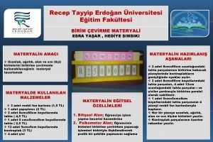 Recep Tayyip Erdoan niversitesi Eitim Fakltesi BRM EVRME