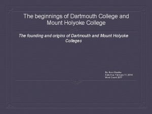 Mount holyoke founded