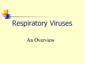 Respiratory Viruses An Overview Viruses Associated with Respiratory