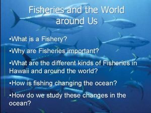 Fisheries and the World around Us What is