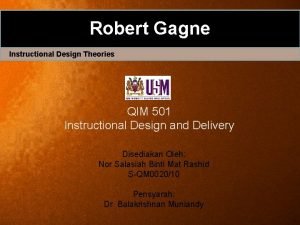 Robert gagne’s instructional design theory
