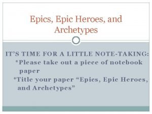 Epic hero archetype
