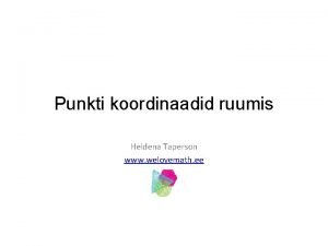 Punkti koordinaadid ruumis