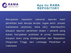 Rama repository adalah