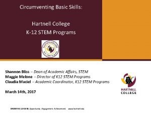 Circumventing Basic Skills Hartnell College K12 STEM Programs