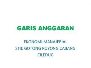 Materi garis anggaran Materi garis anggaran