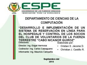 DEPARTAMENTO DE CIENCIAS DE LA COMPUTACIN DESARROLLO E