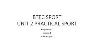 Btec sport level 2 unit 2