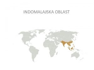 INDOMALAJSKA OBLAST Indomalajska oblast obuhvata tropski i suptropski