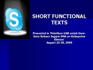 Short functional text is