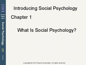 Social psychology chapter 1