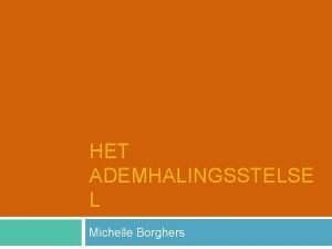 HET ADEMHALINGSSTELSE L Michelle Borghers Afspraken VINGER OPSTEKEN